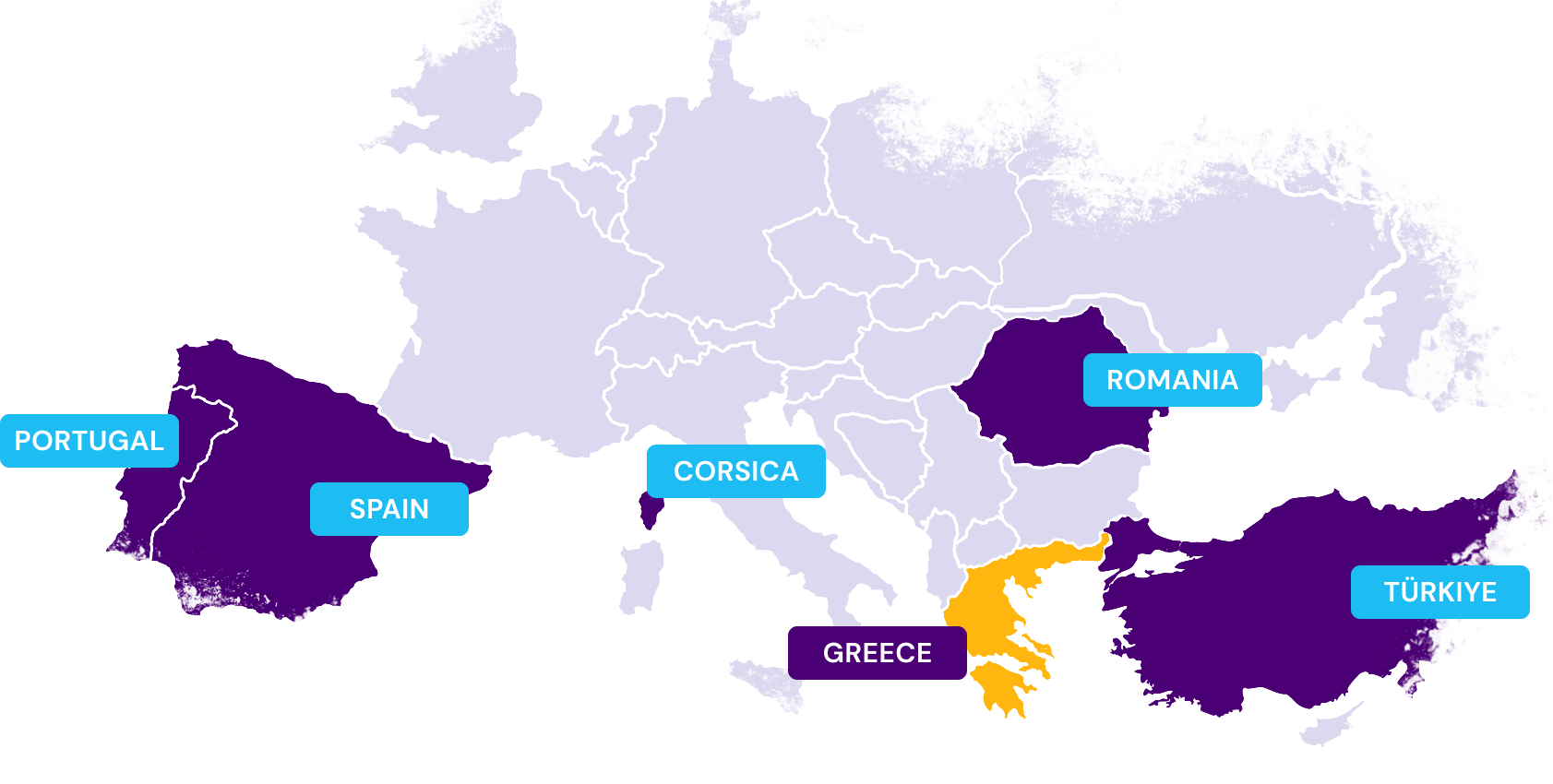 Map of Let's mimic project partners